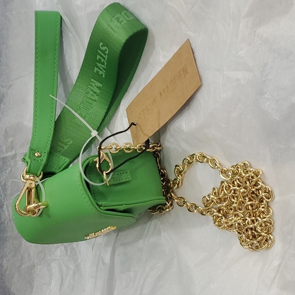 Steve Madden‎ bwaldo green flare wristlet belt bum bag with 3 removable straps - Picture 9 of 12